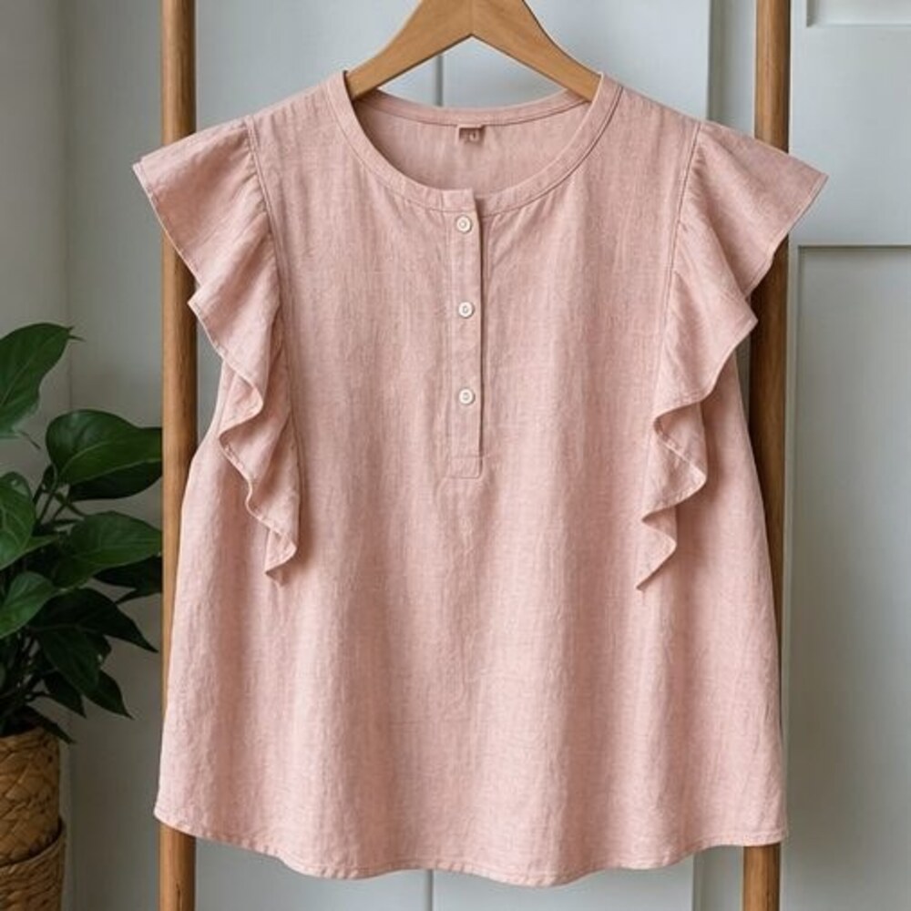Blush Button Blouse